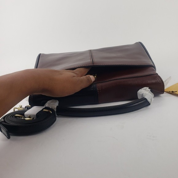 Patricia Nash Yoeky Leather Top-Handle Crossbody Bag Color Block - Picture 11 of 13